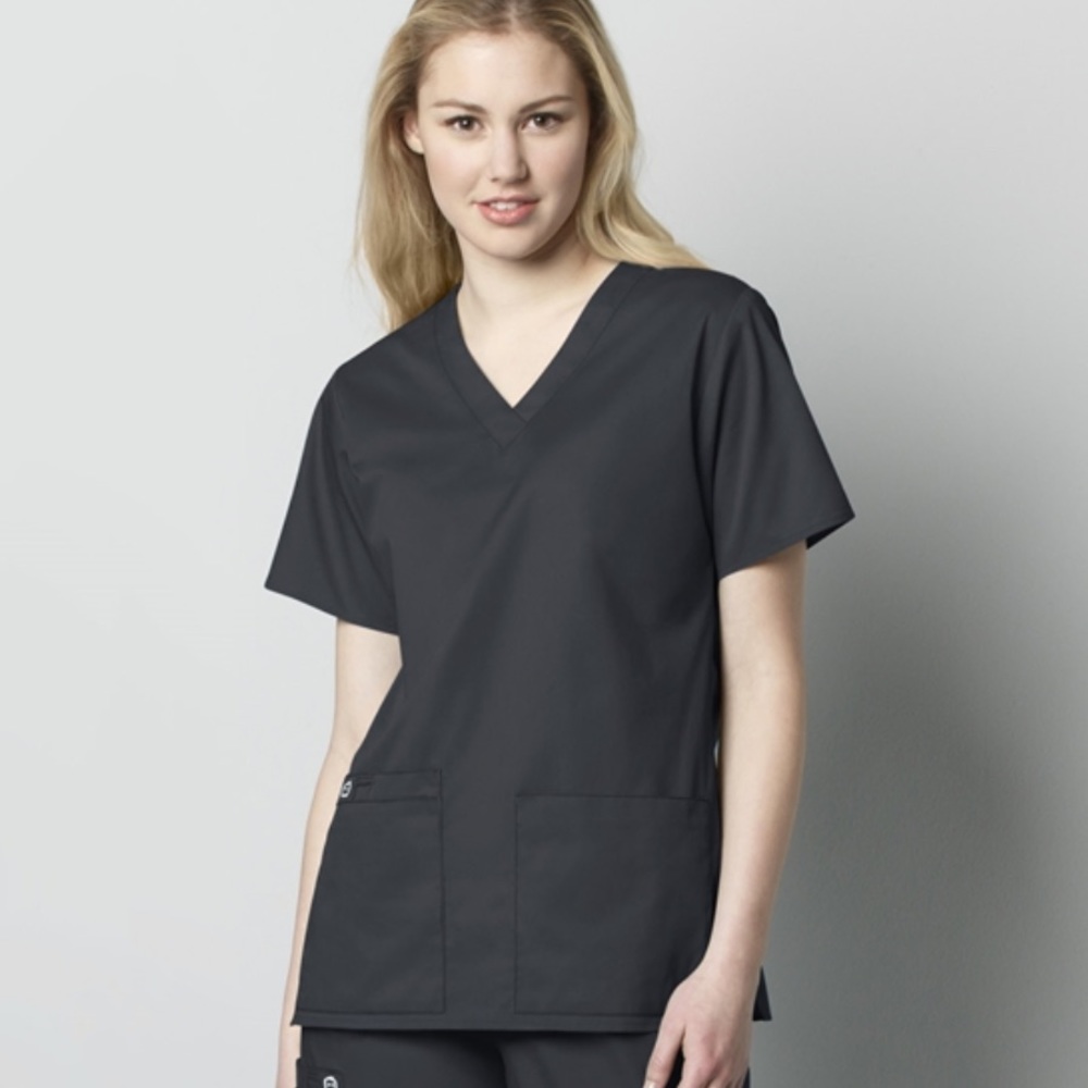 Womens wonderwink work scrub top pewter